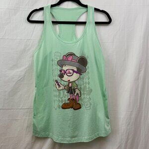 Hipster Minnie Mouse Racerback Tank Women L Green Jarrod Maruyama